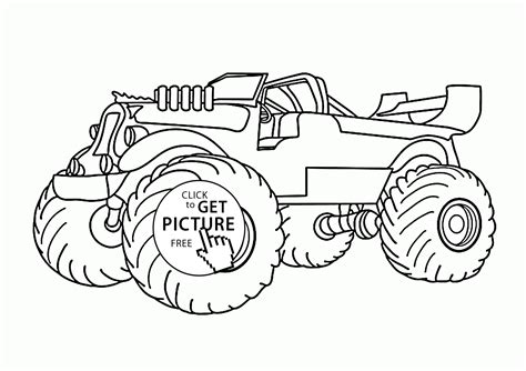 monster truck coloring page   words   picture