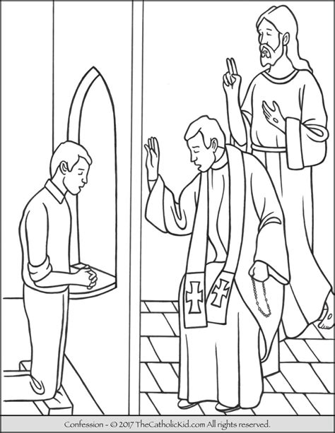 sacrament confession coloring page  catholic kid catholic