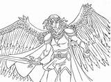Archangel Lineart sketch template