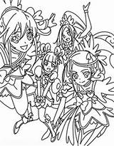 Precure Doki Glitter Coloring Pages Force Cure Pretty Anime Template sketch template