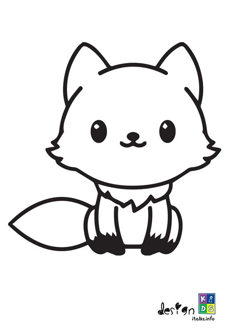 coloring pages cute fox factmediaexplain