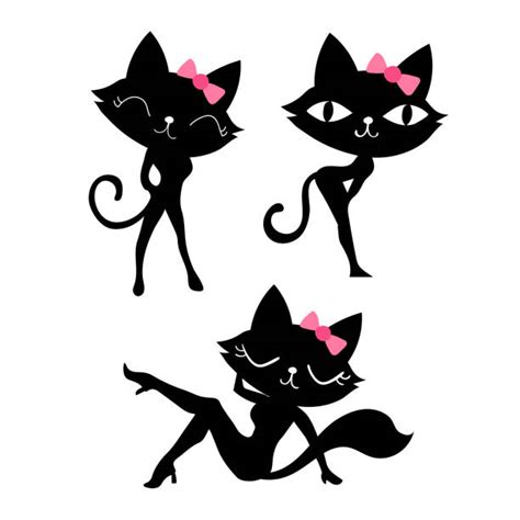 Sexy Cartoon Cats Illustrations Royalty Free Vector