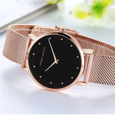 hannah martin women watch luxury quartz wristwatches rose gold relojes