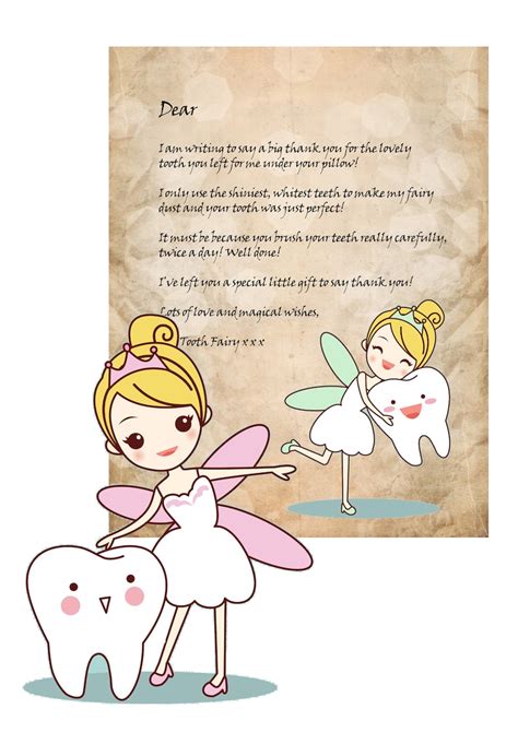 tooth fairy letter template  baby tooth basicaceto