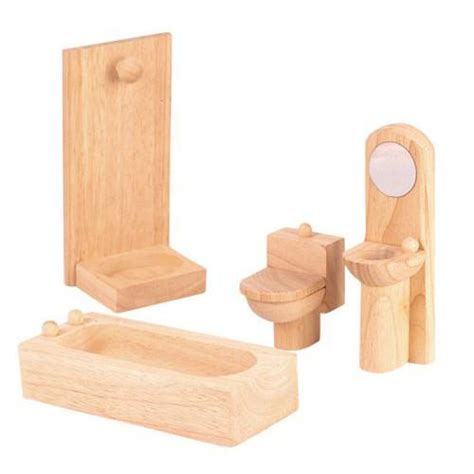 wooden dollhouse furniture plan toys classic bathroom