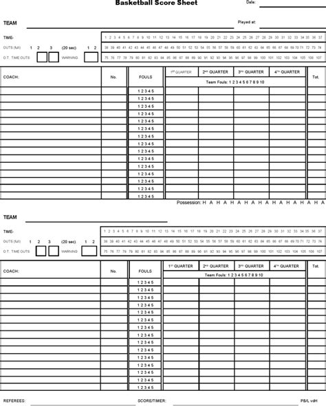 basketball score sheet templates word excel templates