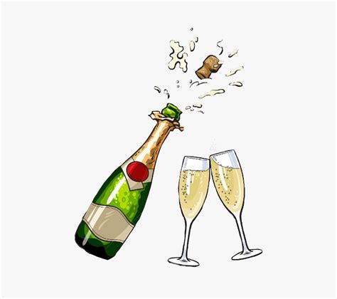 Champagne Bottle Clipart Png Download Champagne Bottle Popping