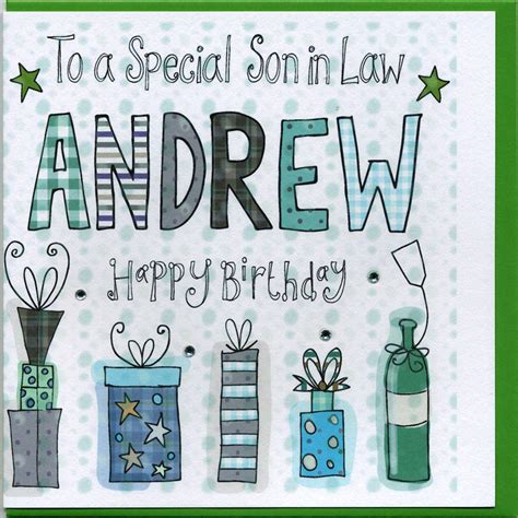 personalised son  law birthday card  claire sowden design