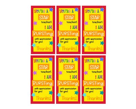 starburst candy printable tags   candy tags  etsy