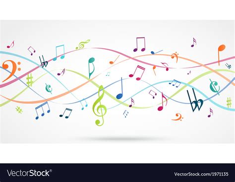 Abstract Background With Colorful Music Notes Vector Image