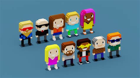 voxel character collectiond turbosquid