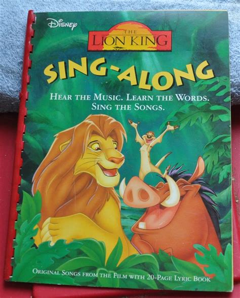 disneys  lion king original songs lyric book sing  learn  words children ya