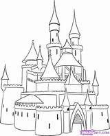 Coloring Pages Castle Cinderella Castles Cartoons Drawings Draw Post Simple Cartoon Medieval Newer Older Princess sketch template