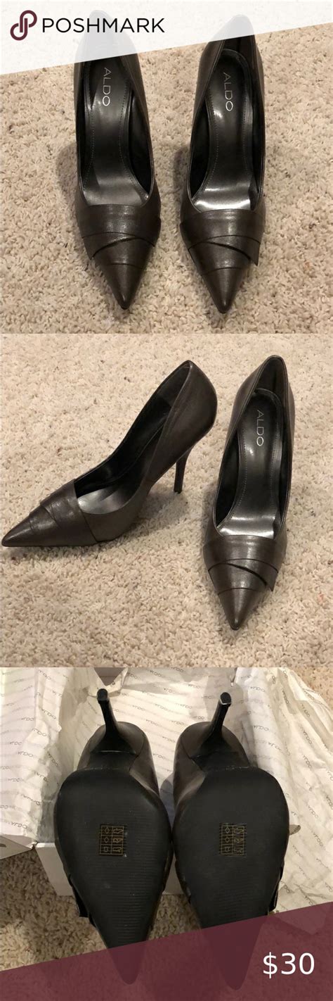 nwb aldo dark bronze heels bronze heels shoes women heels silver