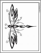 Coloring Geometric Pages Dragonfly Dragonflies Butterflies Pdf Print Detailed Colorwithfuzzy sketch template