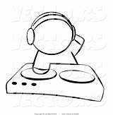 Dj Coloring Music Vector Mixing Outlined Blanchette Leo sketch template