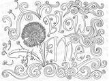 Coloring Dandelion Adult Blow Pages Printable Humor Etsy Funny Getcolorings Flower Gift Wall Sheets Sold sketch template