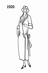 1920 Fashion Drawings Line Drawing 1920s Dress Era Choose Board sketch template