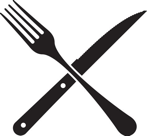 fork  knife crossed  vector art  vecteezy