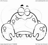 Crab Drunk Clipart Cartoon Surprised Outlined Coloring Vector Cory Thoman Illustration Royalty Getdrawings Line Drawing sketch template