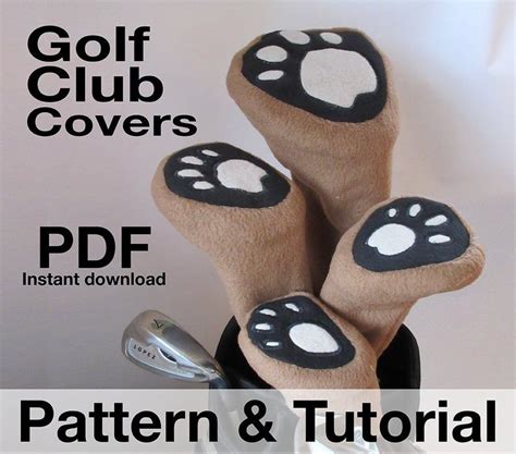 golf club head covers sewing pattern classic styling  etsy golf