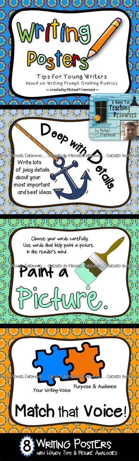 writing posters colorful tips  young writers writing posters