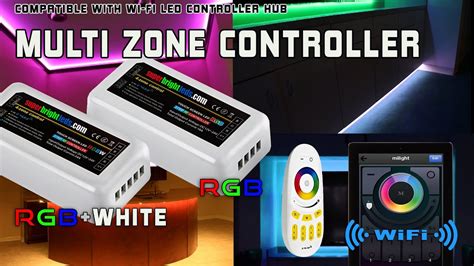 smartphone  tablet wifi compatible led color changing rgb multi zone controller youtube