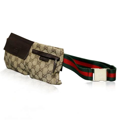 Authentic Gucci Brown Monogram Belt Waist Bag