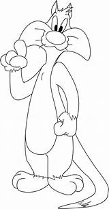 Sylvester Looney Tunes Drawcentral Silvester Tweety sketch template