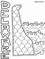 Coloring Pages States United Doodle sketch template