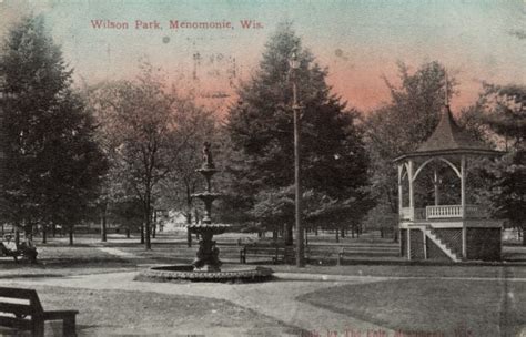 wilson park menomonie wis postcard wisconsin historical society