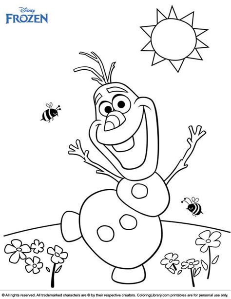 frozen coloring page olaf  friendliest snowman frozen