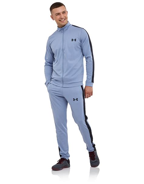armour mens knit tracksuit blue life style sports