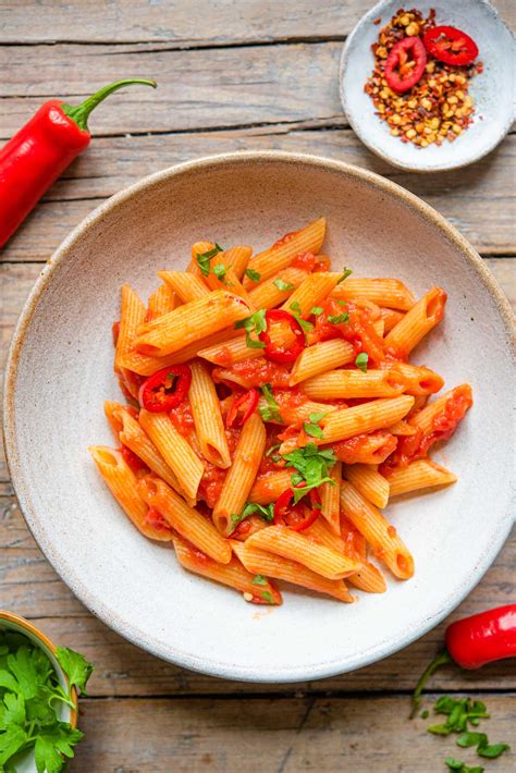 penne allarrabbiata spicy italian tomato pasta   rustic kitchen