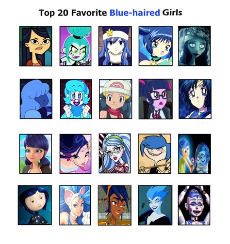 female characters  blue hair