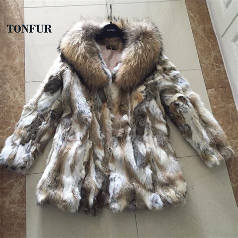 2021 Women Real Soft Natural Rabbit Fur Coat With Big Genuine True