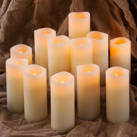 enpornk flameless candles battery operated led pillar real wax flickering electric unscented