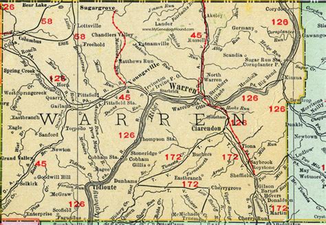 warren county pennsylvania  map  rand mcnally youngsville