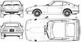 Datsun 240z Fairlady S30 Blueprints Mcleod Hunter sketch template