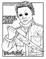 Coloring Myers Michael Jason Pages Halloween Voorhees Drawing Mask Printable Color Draw Scary Book Adult Too Drawings Kids Vorhees Getdrawings sketch template