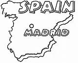 Madrid Spain Map Coloring Spanish Pages Drawings Espagne Continents Spanien Flag Back Clipart Clipartmag sketch template