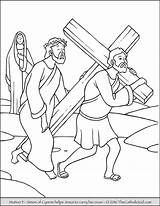 Cross Coloring Jesus Carrying Pages Getcolorings Stations Printable sketch template