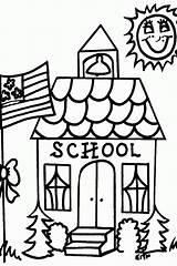 Coloring House Pages School Popular sketch template