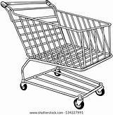 Shopping Cart Drawing Illustration Vector Realistic Isolated Object Line Shutterstock Lightbox Save sketch template
