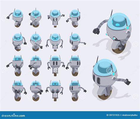 isometric futuristic robot stock vector illustration  cyber