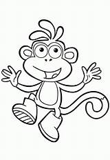 Dora Kleurplaat Explorer Monkey sketch template