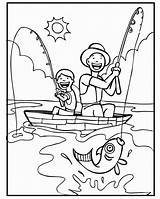 Coloring Pages Father Kids Fishing Fathers Dad Printable Colouring Daughter Child Together Choose Board Poems Projects Animal sketch template