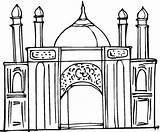 Masjid Nabawi Sketch Coloring Pages Template sketch template