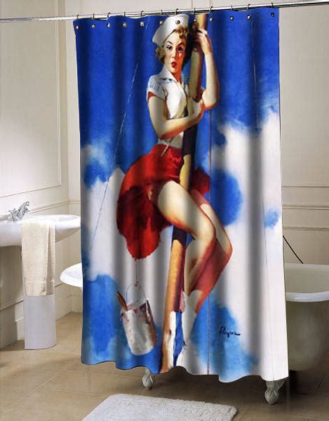 Sexy Retro Pinup Girl Pirates Shower Curtain Customized