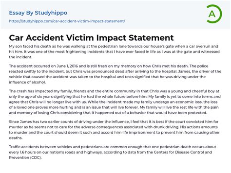 car accident victim impact statement essay  studyhippocom